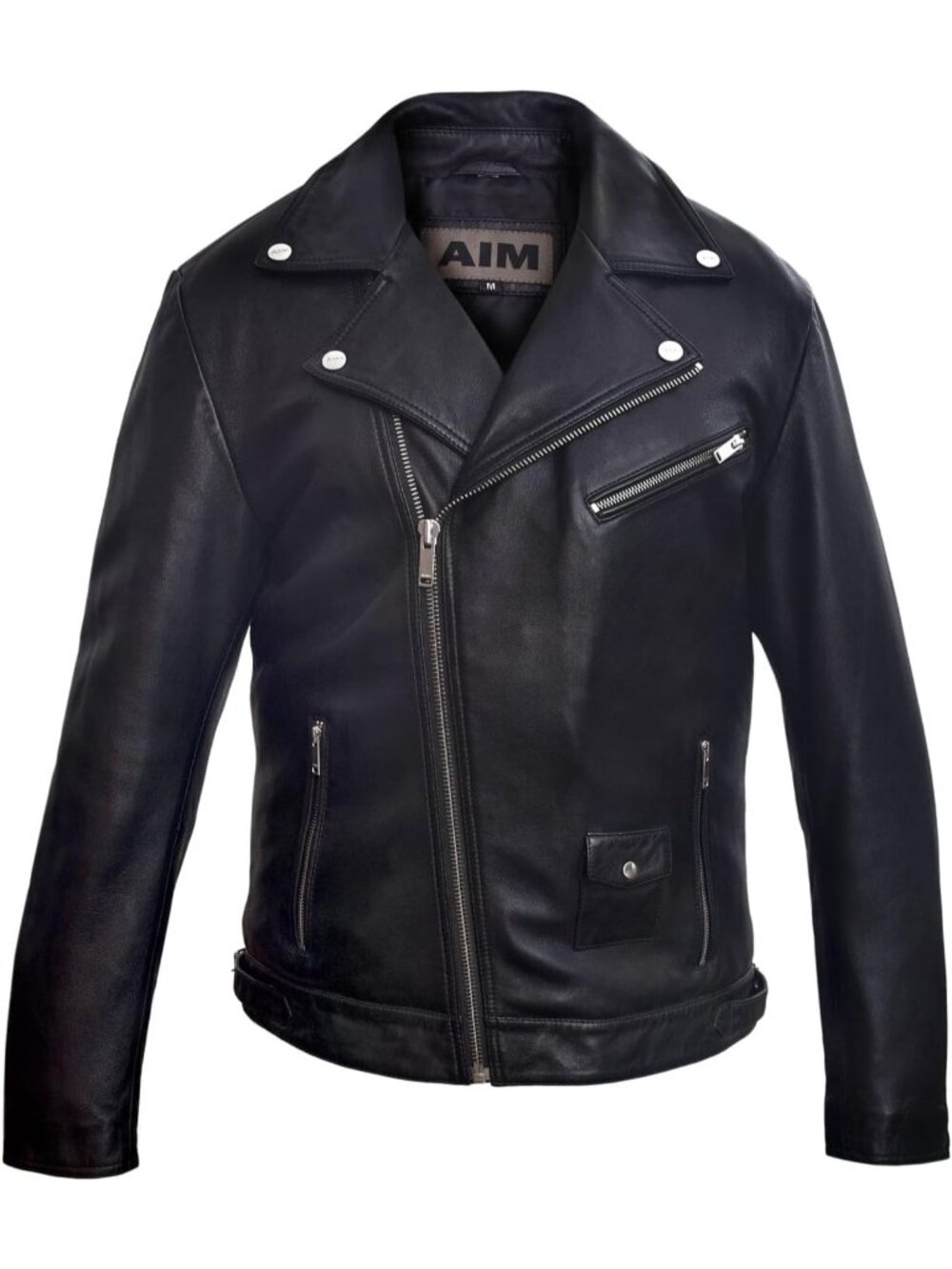 Men’s Black Real Lambskin Perfecto Leather Biker Jacket